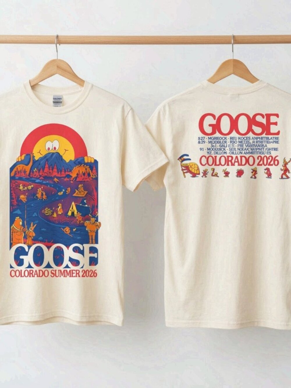 Goose Band Shirt Colorado Summer 2026 Red Rocks Tour Dates Concert Reprint